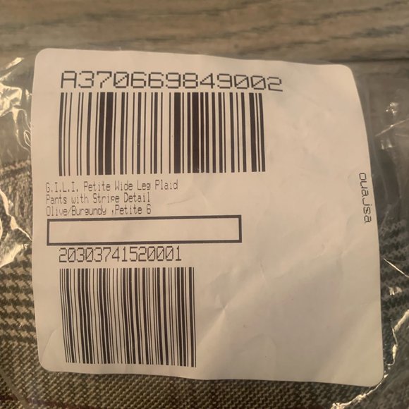 NWT G.I.L.I. PETITE WIDE LEG PLAID PANTS OLIVE/BURGUNDY STRIPE-VARIOUS SIZES - Picture 14 of 16